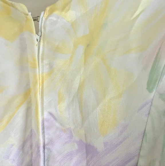 Handmade OOAK Vintage Floral Pastel Impressionist Maxi Dress - Picture 13 of 15